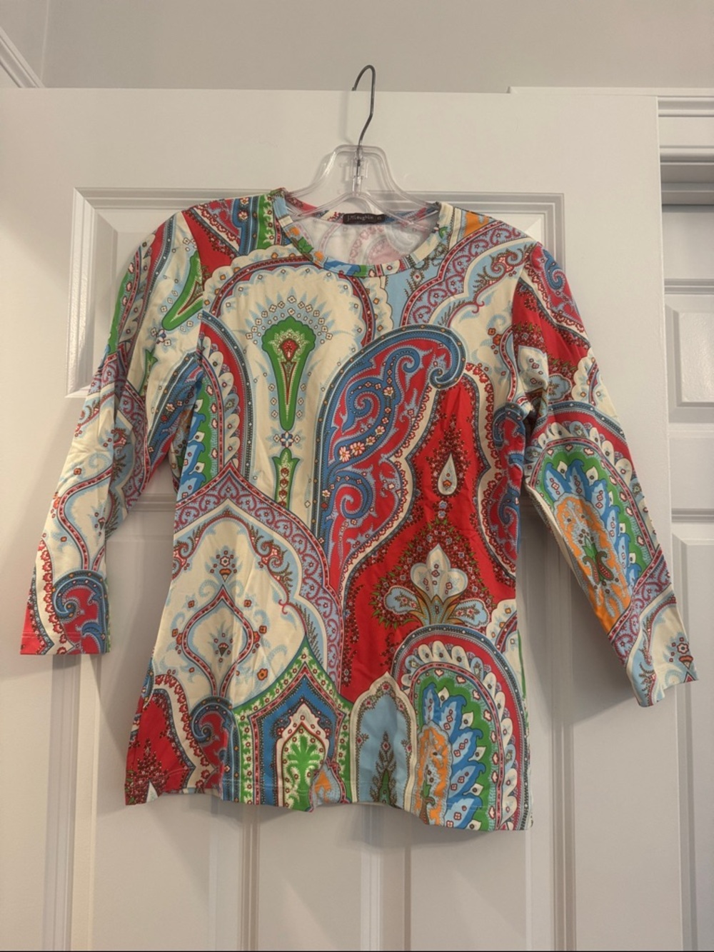 J McLaughlin Women’s Multicolor Paisley Long Sleeve Tee